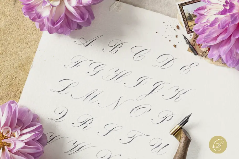 Text caligrafic Arta Caligrafică expresivitate drag de frumos realizat de Denisa Micorici cu peniță flexibilă