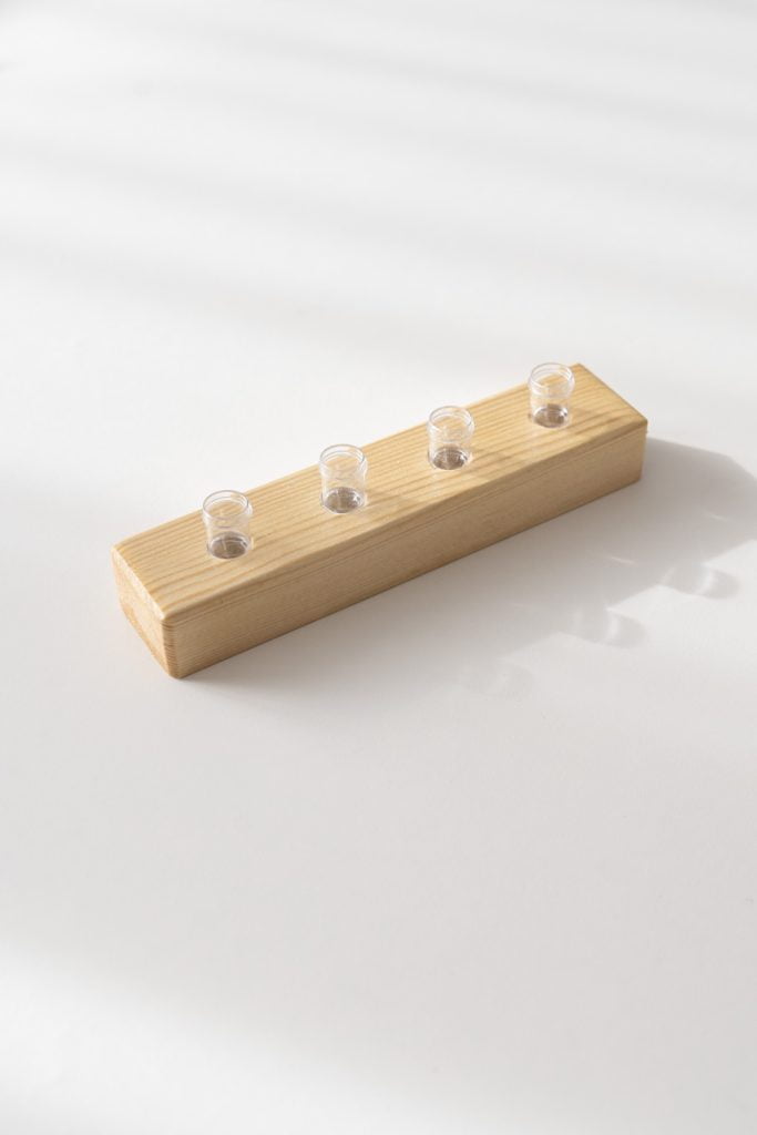 Călimară de Lemn cu Recipiente Mici pentru Caligrafie