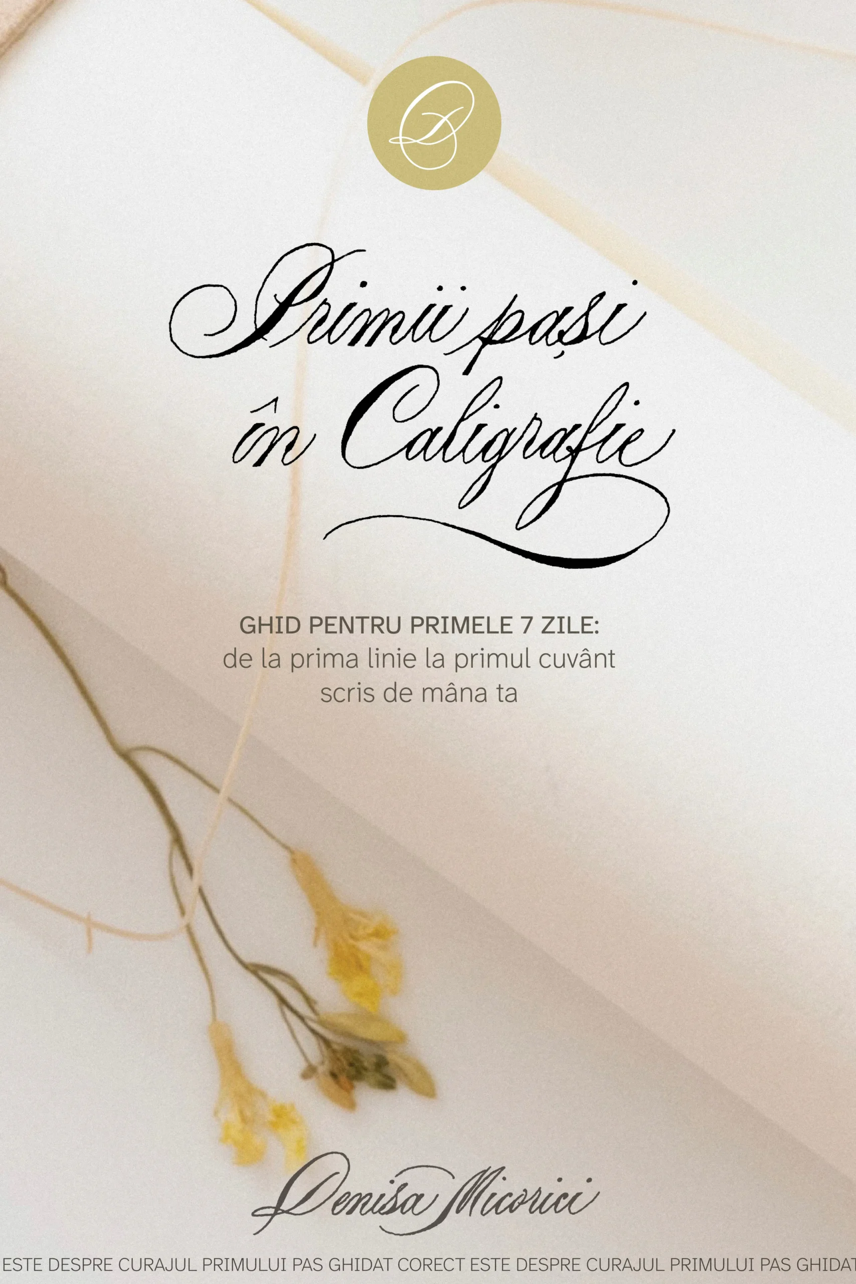 Coperta ghidului gratuit Primii pași în caligrafie